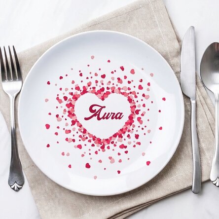 Personalisierter Teller mit Text – Sparkle of Hearts