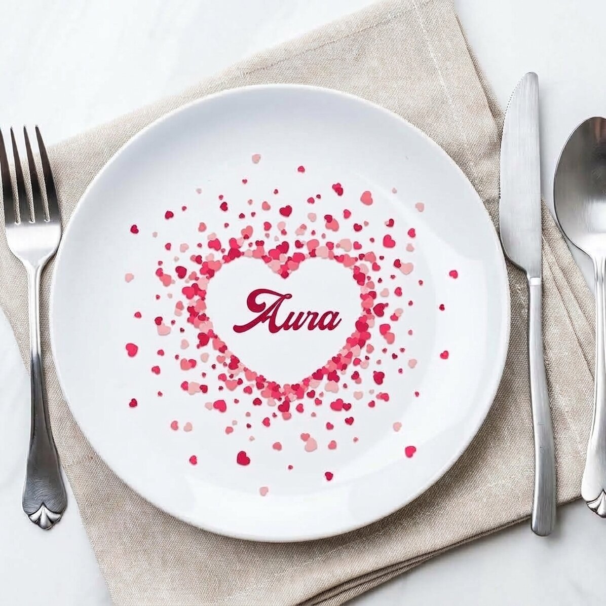 Personalisierter Teller mit Text – Sparkle of Hearts