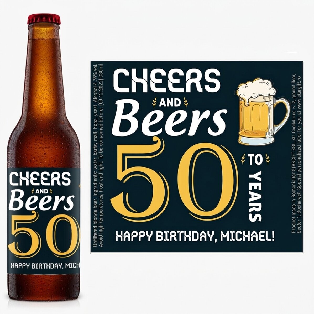Bier mit individueller Beschriftung – Cheers