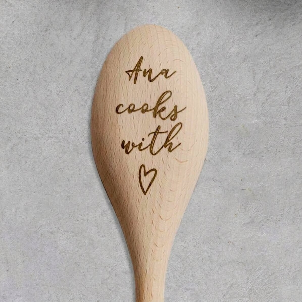 Personalisierter Holzlöffel – Cook with love