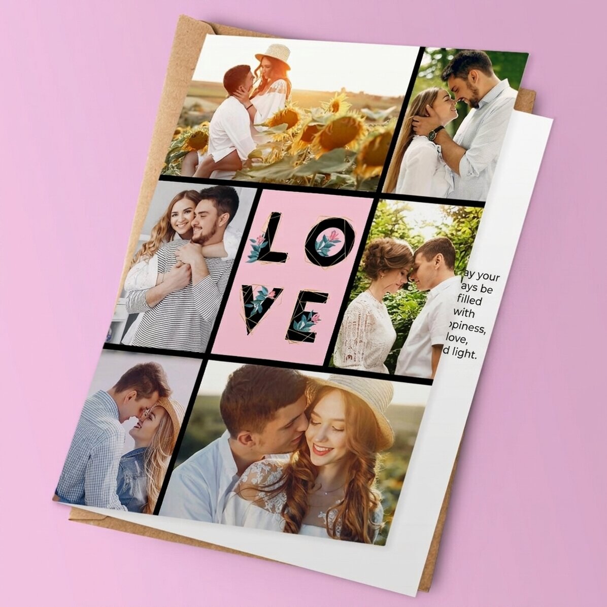 Personalisierte Grußkarte mit Fotos – Love