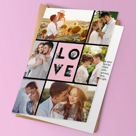 Personalisierte Grußkarte mit Fotos – Love