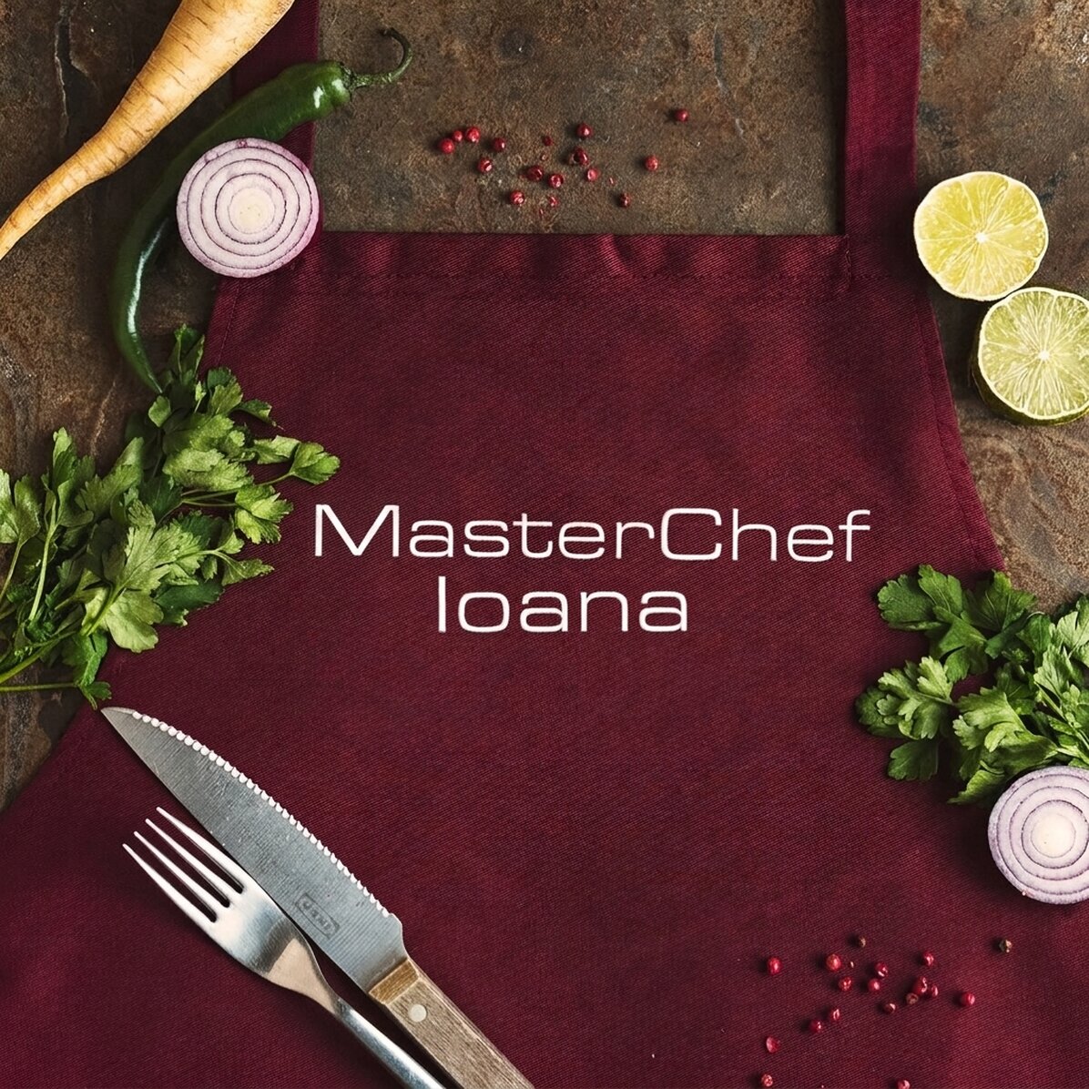 Individuell gestaltete Schürze mit Text – Premium MasterChef