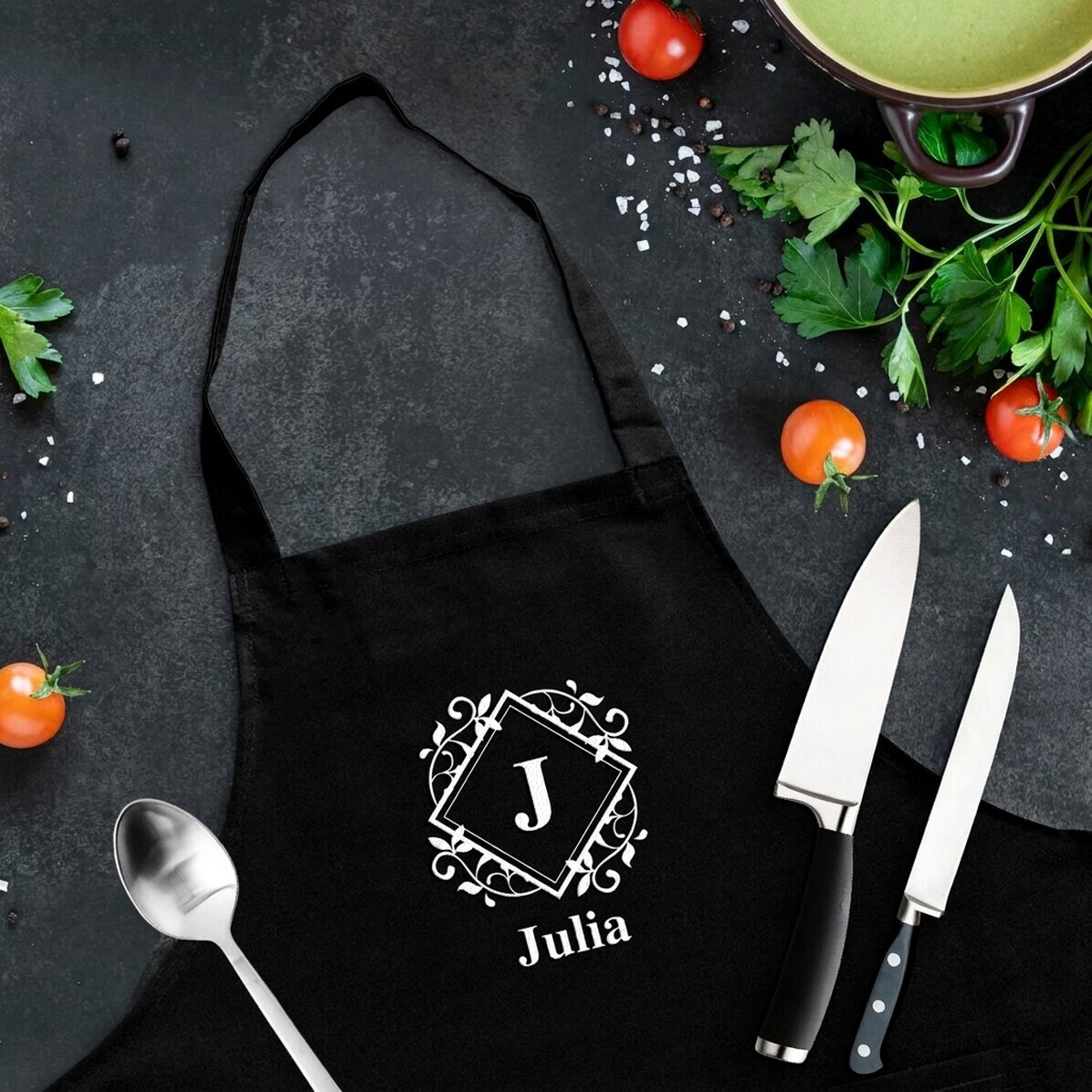 Individuell gestaltete Sortierkarte mit Monogramm und Text – Leaves