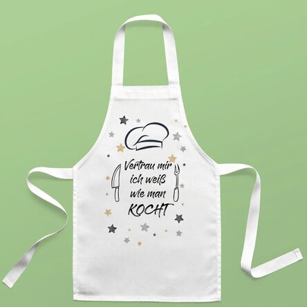 Individuell gestaltete Kinder-T-Shirts mit Aufdruck – „Trust me, I know how to cook“