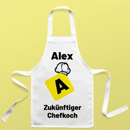 Individuell gestaltete Kindersorte mit Text – „Koch in spe“