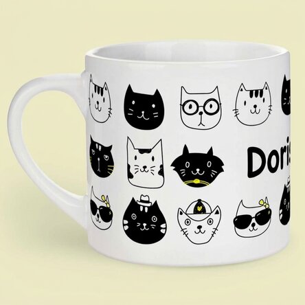 Personalised mug for children with text - Cats