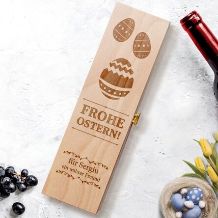 Personalisierte Weinkiste – Frohe Ostern!