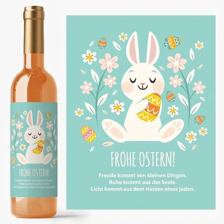 Wein mit individueller Beschriftung – Happy Bunny