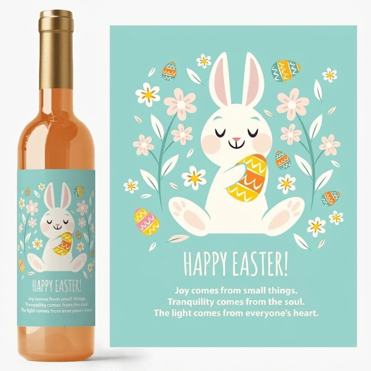 Wein mit individueller Beschriftung – Happy Bunny