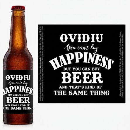 Bier mit individueller Beschriftung – Beer is Happiness