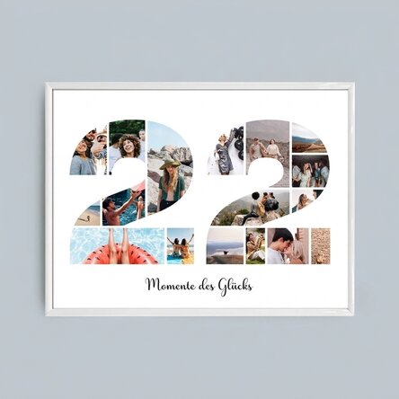 Individuell gestaltetes Landschaftsbild mit 17 Fotos, Modell Nr. 22 und Textbotschaft