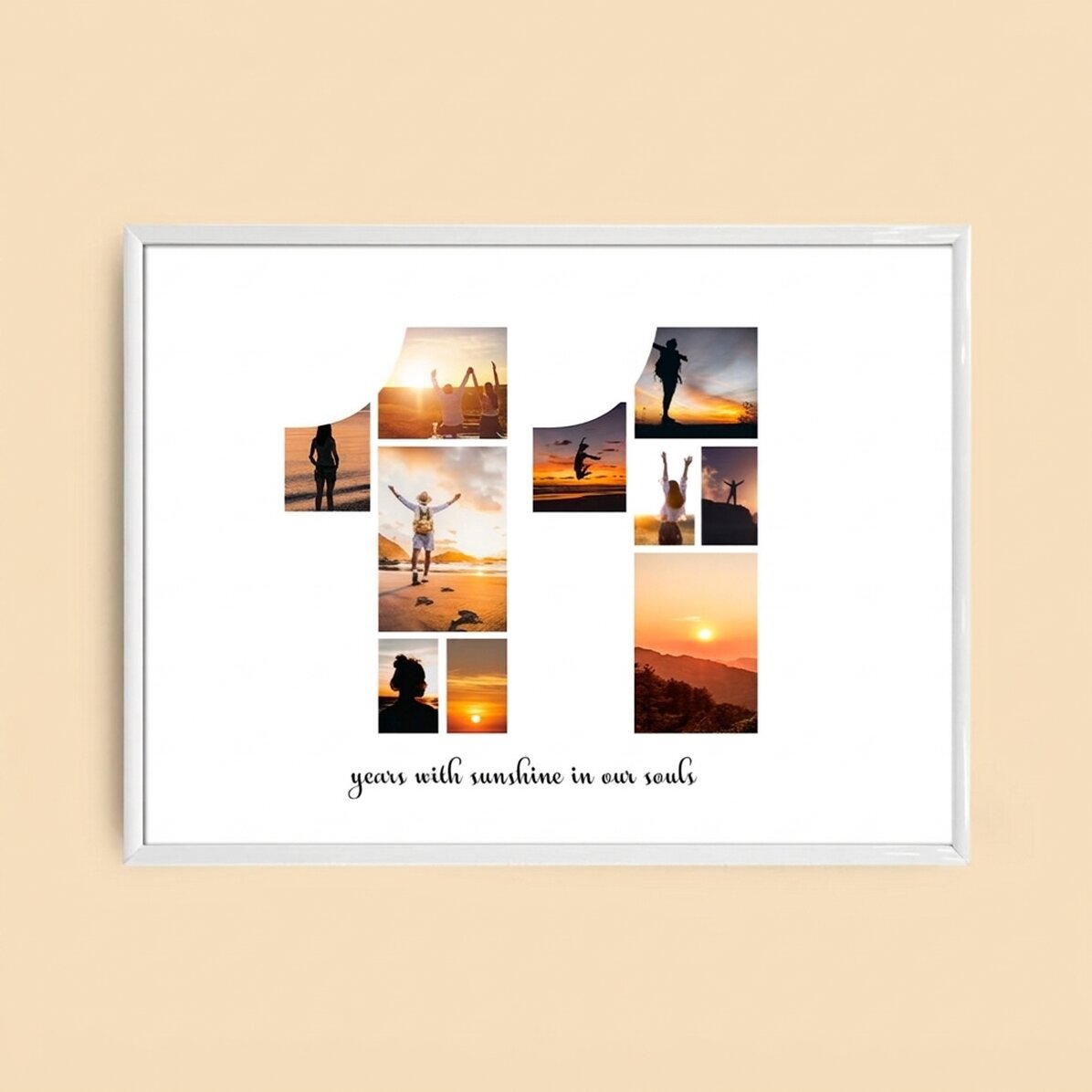 Individuell gestaltetes Landschaftsbild mit 10 Fotos (Modell Nr. 11) und Textbotschaft