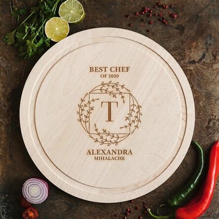 Customised round chopping board - Elegant model
