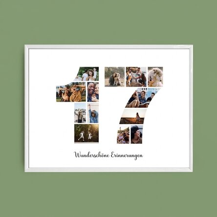 Individuell gestaltetes Landschaftsbild mit 13 Fotos (Modell Nr. 17) und Textbotschaft