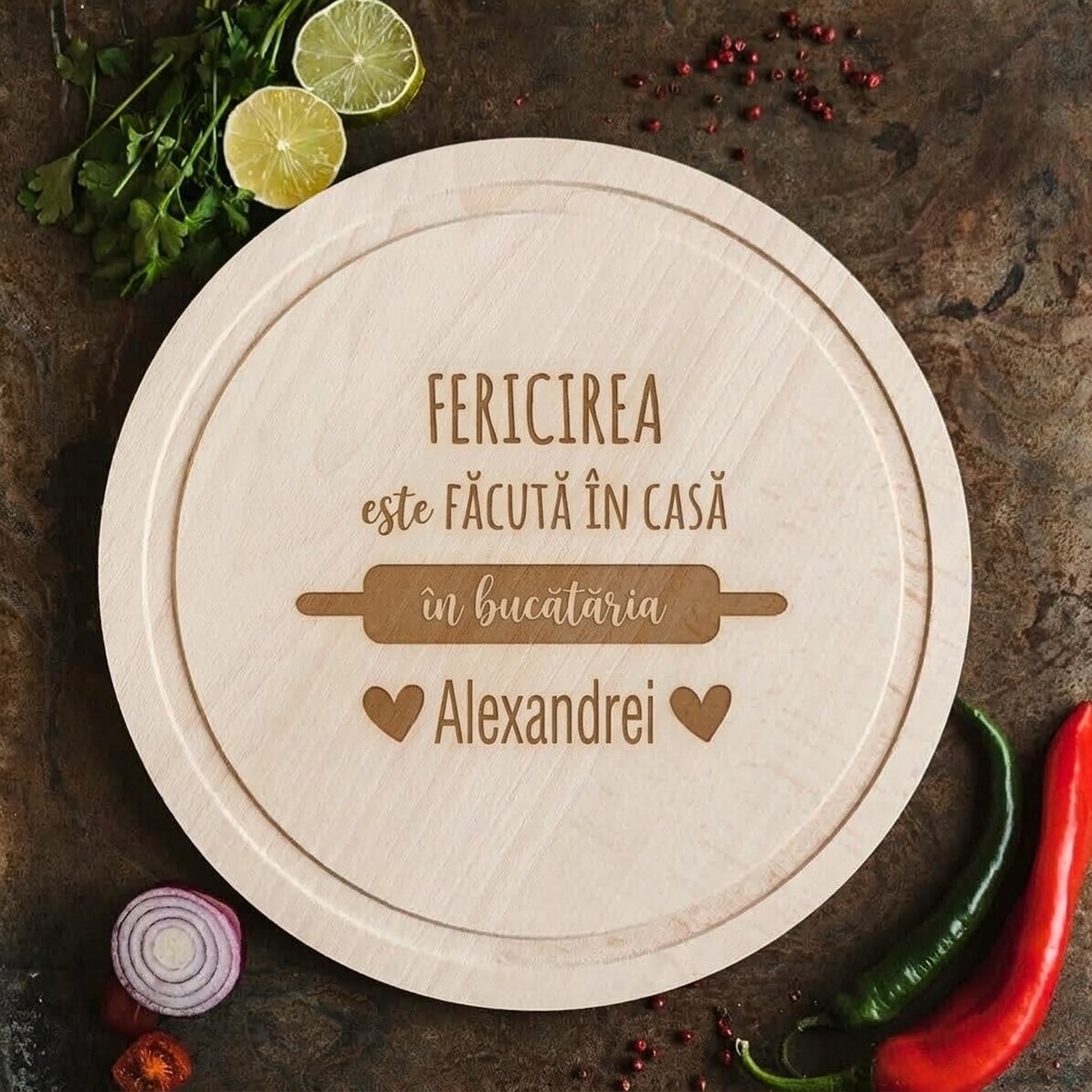 Customised round chopping board - Homemade Happiness