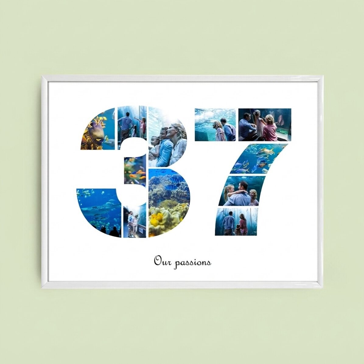 Individuell gestaltetes Landschaftsbild mit 12 Fotos, Modell Nr. 37 und Textbotschaft