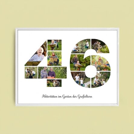 Individuell gestaltetes Landschaftsbild mit 12 Fotos, Modell Nr. 46 und Textbotschaft