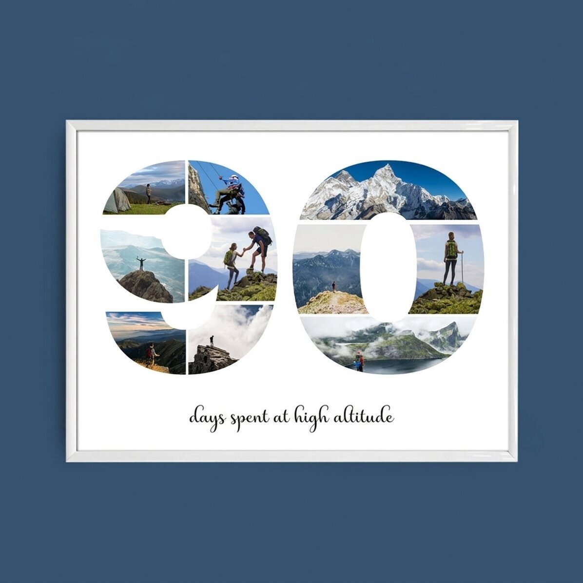 Individuell gestaltetes Landschaftsbild mit 10 Fotos, Modell Nr. 90 und Textbotschaft
