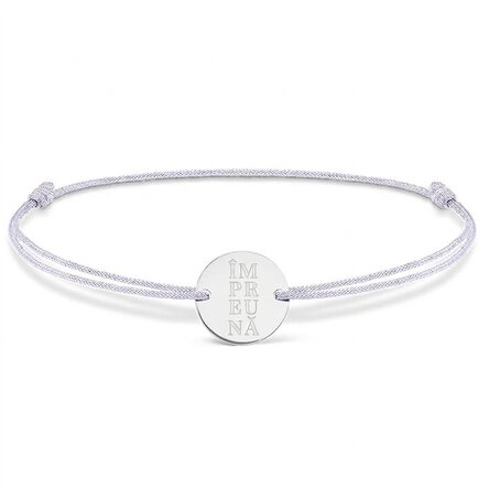 Personalisiertes Kordelarmband – 14-mm-Münze – 925er Silber – Modell mit 2 Initialen