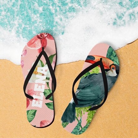 Personalisierte Flip-Flops mit Text – Tropical Oasis