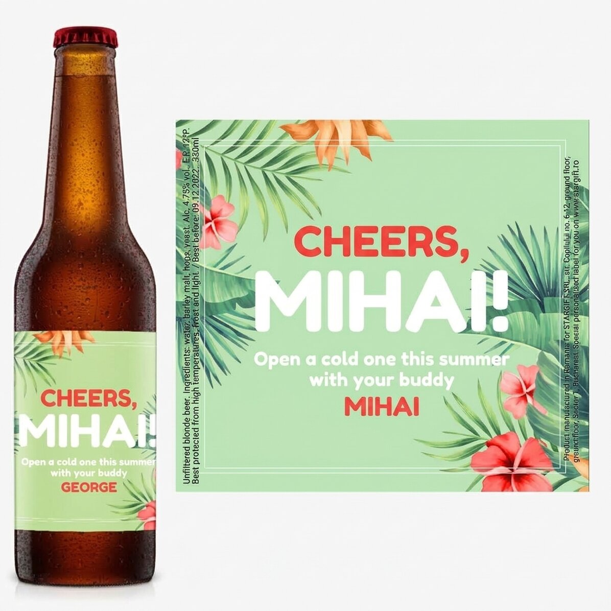 Bier mit individueller Beschriftung – Hibiskus