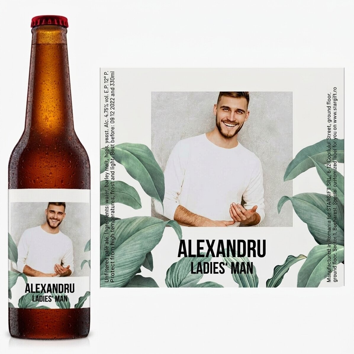Individuell gestaltetes Bier mit Foto und Text – Folliage