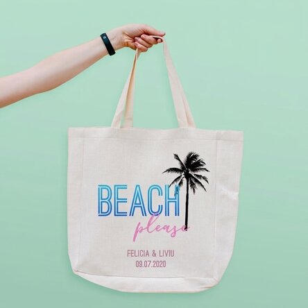 Personalisierte Strandtasche mit Schriftzug – „Beach please“