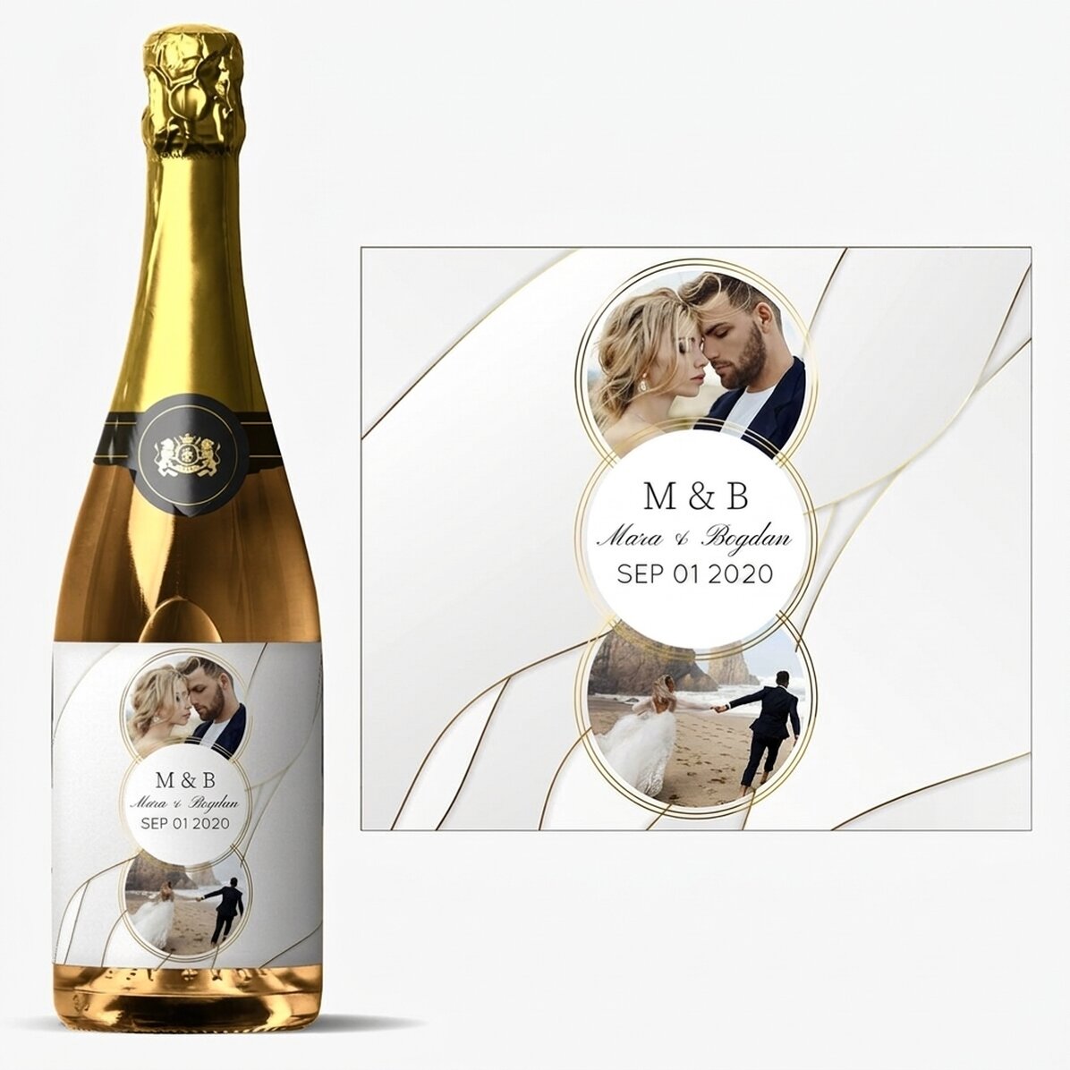 Personalisierter Sekt mit Foto und Text – Together