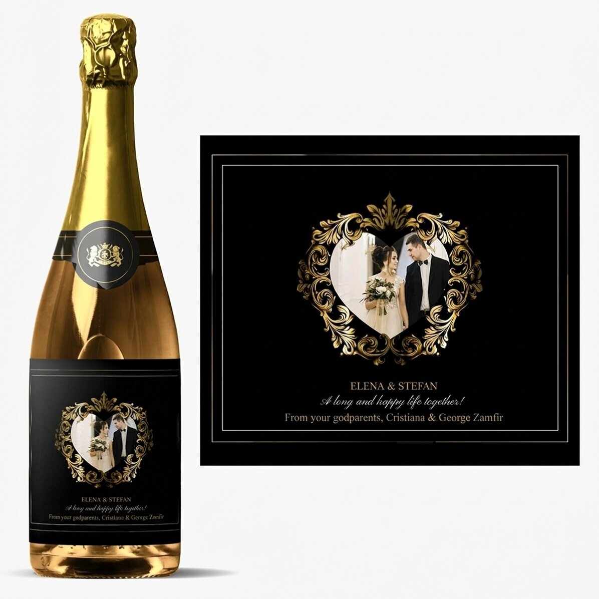 Personalisierter Sekt mit Foto und Text – Casa de piatra