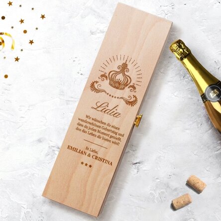 Personalisierte Sektverpackung mit Text – Crown