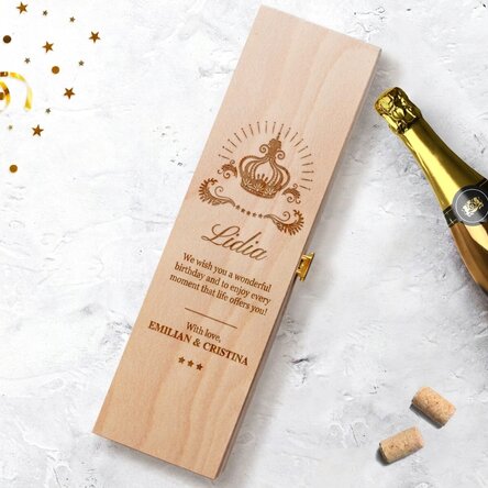 Personalisierte Sektverpackung mit Text – Crown