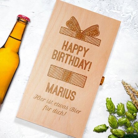 Personalisierte Bierbox für drei Flaschen – Geschenk