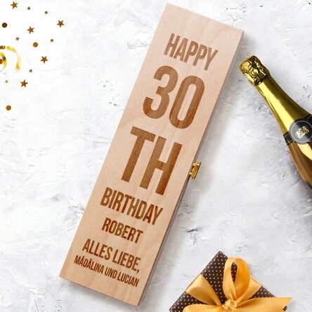 Personalisierte Sektverpackung – Happy Birthday