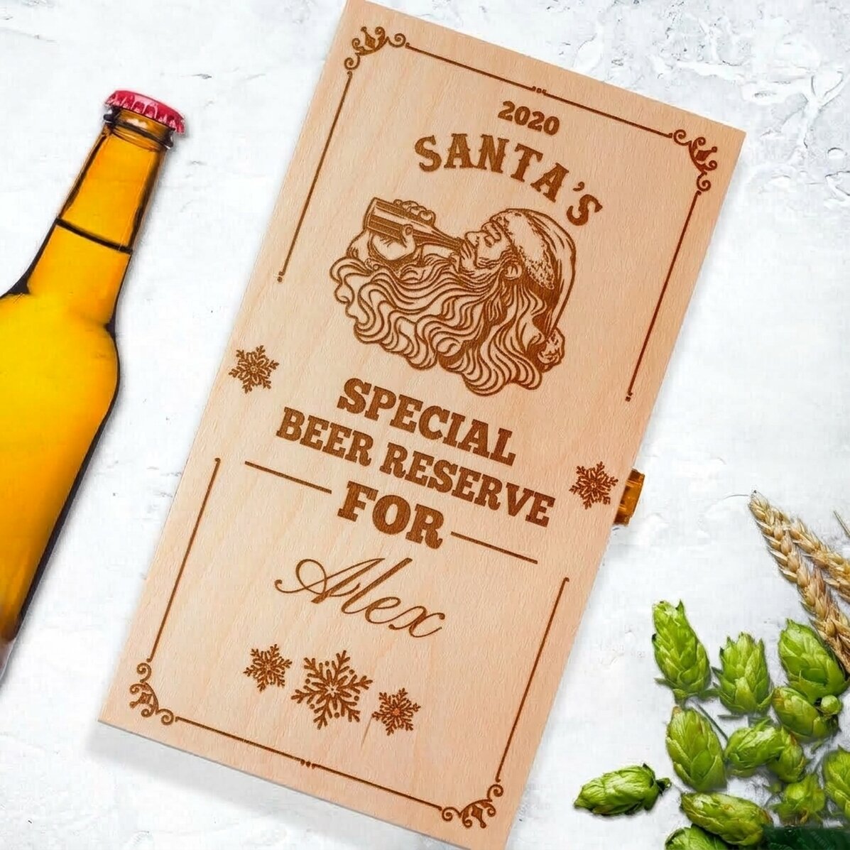 Personalisierte Bierverpackung für drei Flaschen – Weihnachtsmann