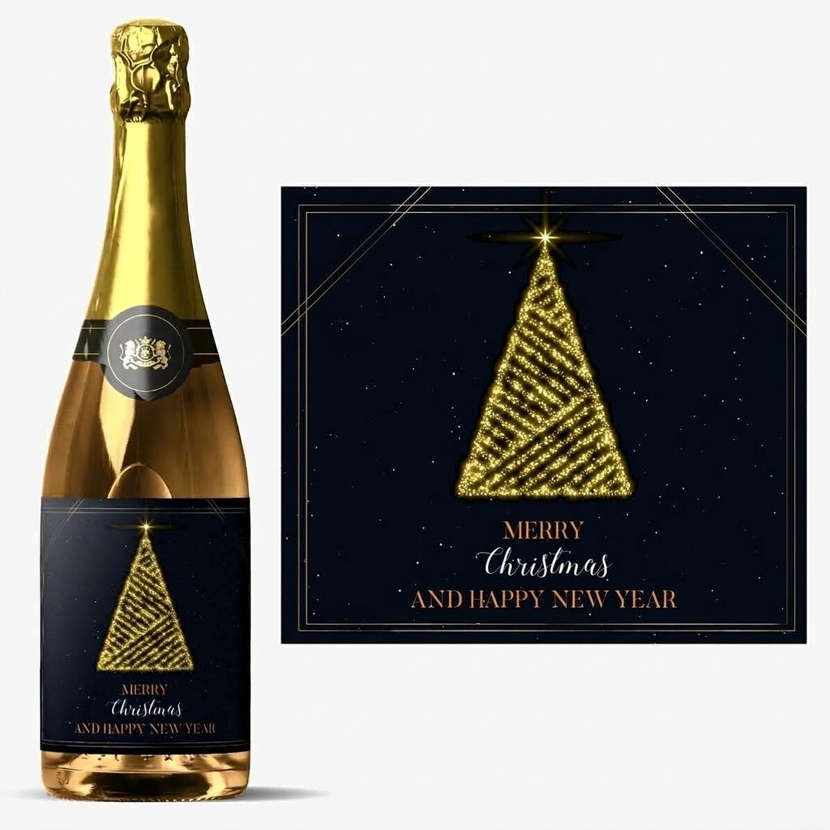 Personalisierter Sekt mit Aufdruck – Christmas Tree