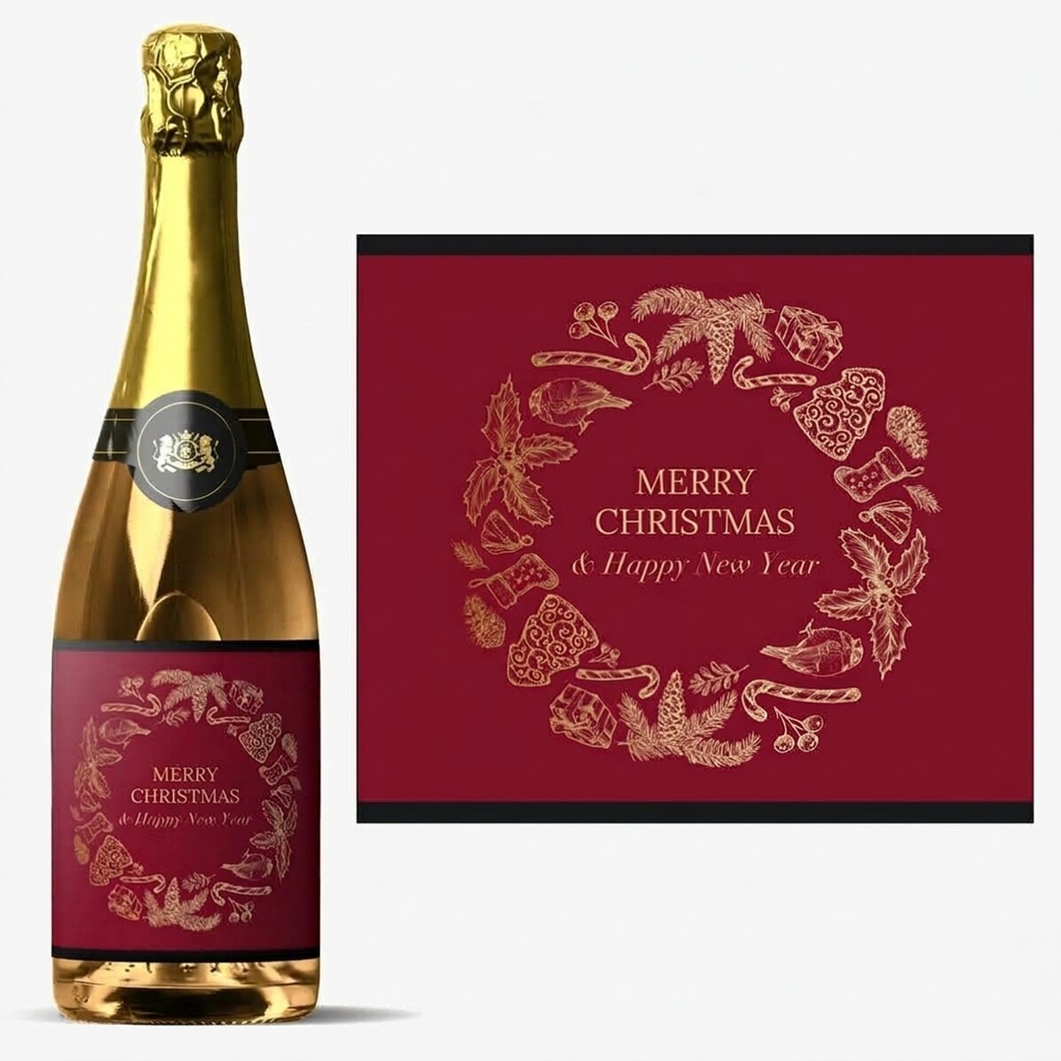 Personalisierter Sekt mit Text – Christmas Spirit