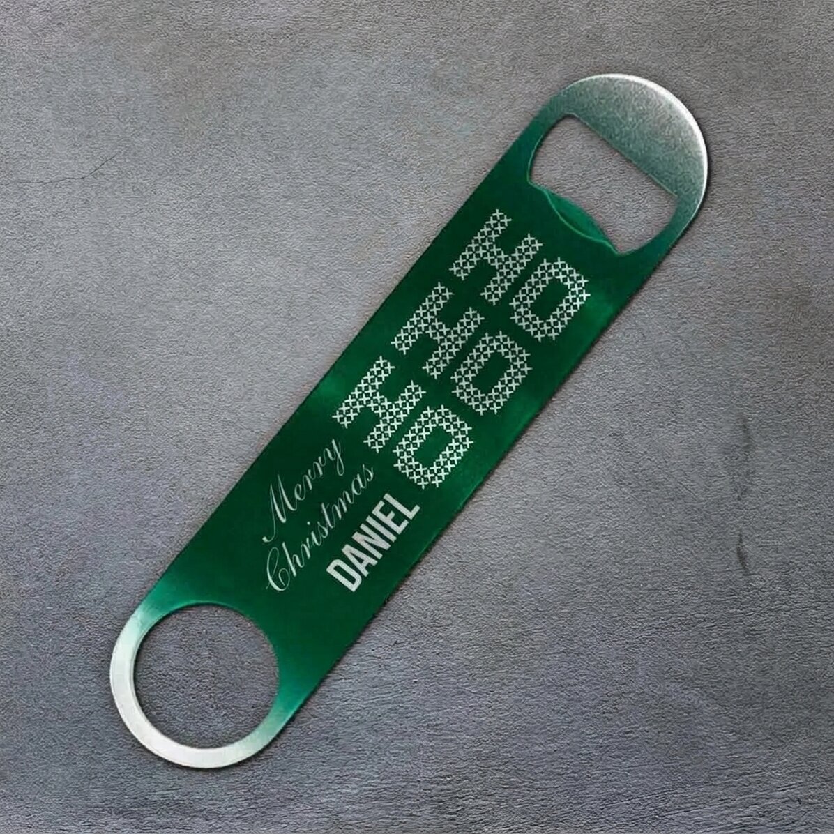 Personalisierter Bieröffner mit Schriftzug – Ho ho ho