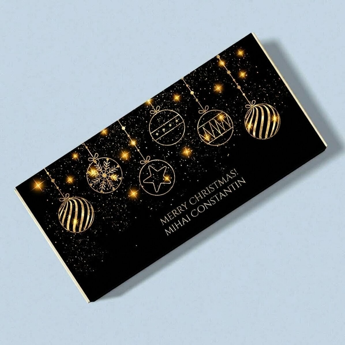 Personalisierte Schokolade mit Namen und Botschaft – Gold Christmas