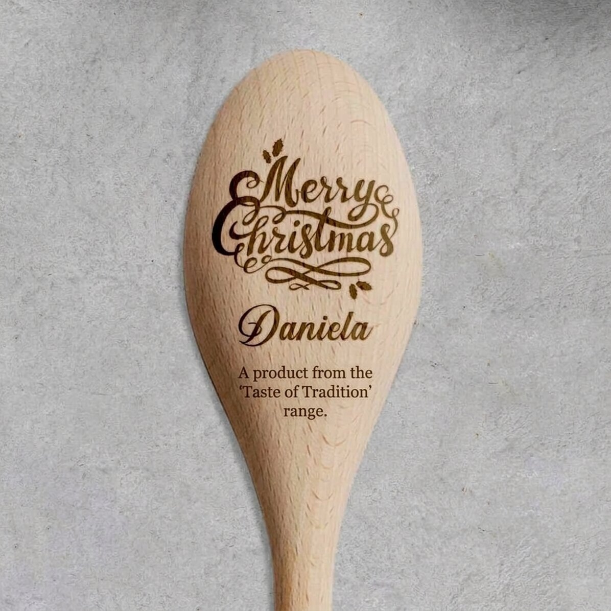 Personalisierter Holzlöffel – Merry Christmas to you