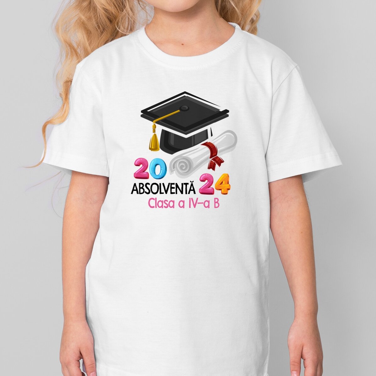 Personalisiertes Baumwoll-T-Shirt für Kinder mit Aufdruck – Schulabgänger