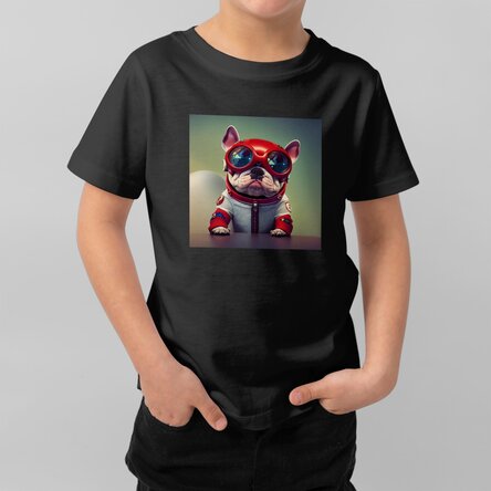 Personalised cotton T-shirt for children with a square photo