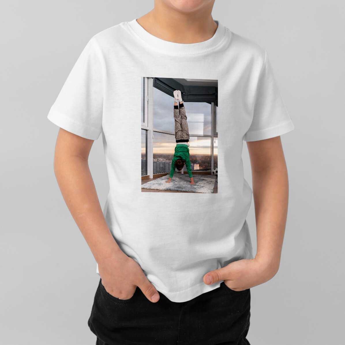 Baumwoll-T-Shirt für Kinder, individuell gestaltet mit einem Porträtfoto