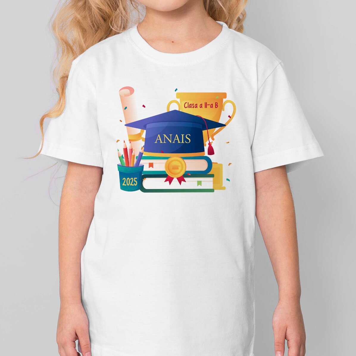 Personalisiertes Baumwoll-T-Shirt für Kinder mit Aufdruck – Absolventa
