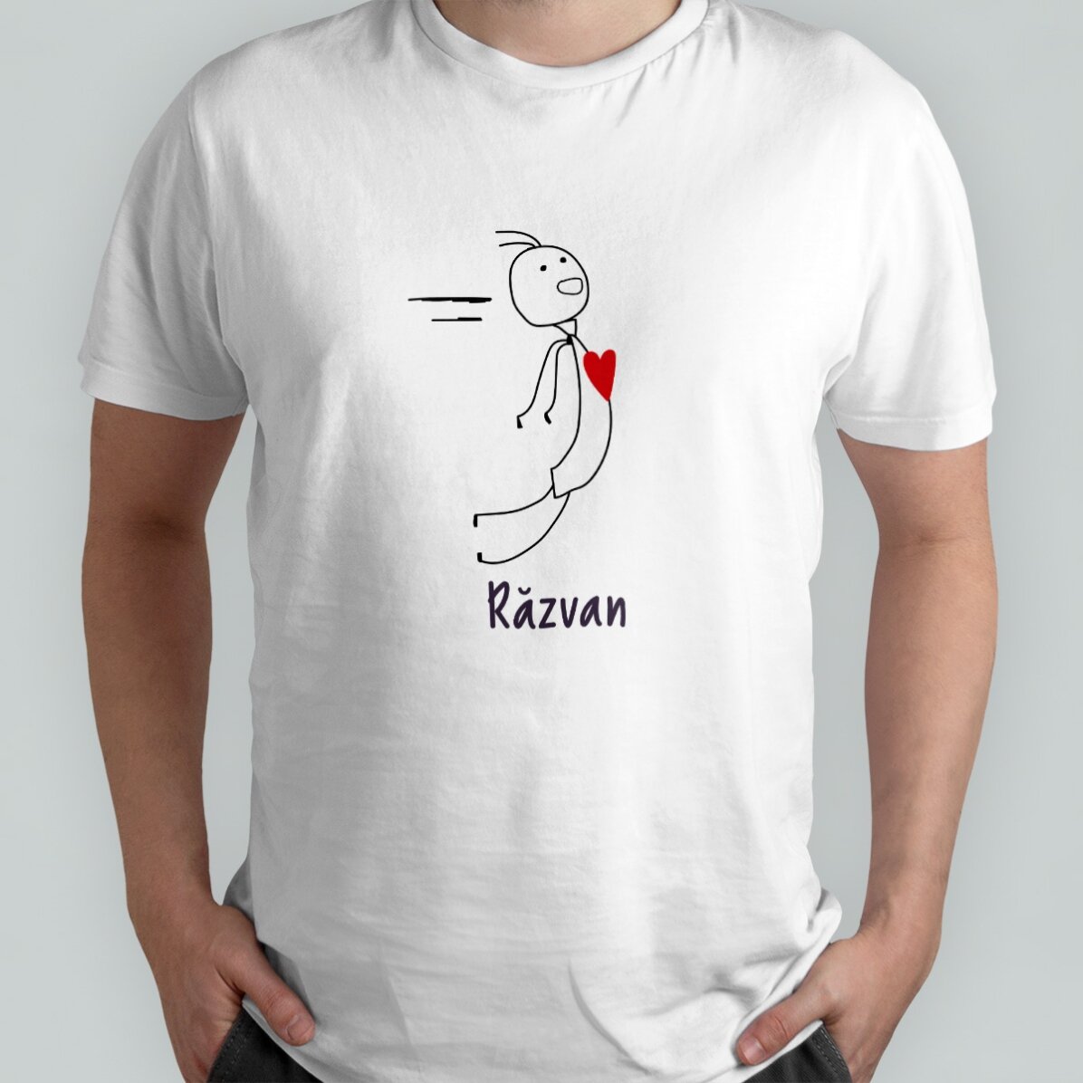 Cotton T-shirt for him, personalised with text - Magnet