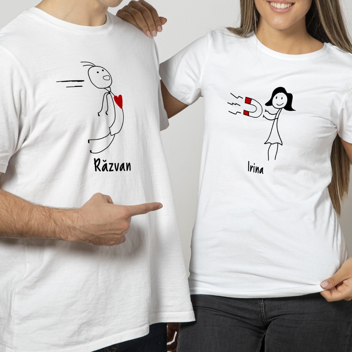 Cotton T-shirt for him, personalised with text - Magnet