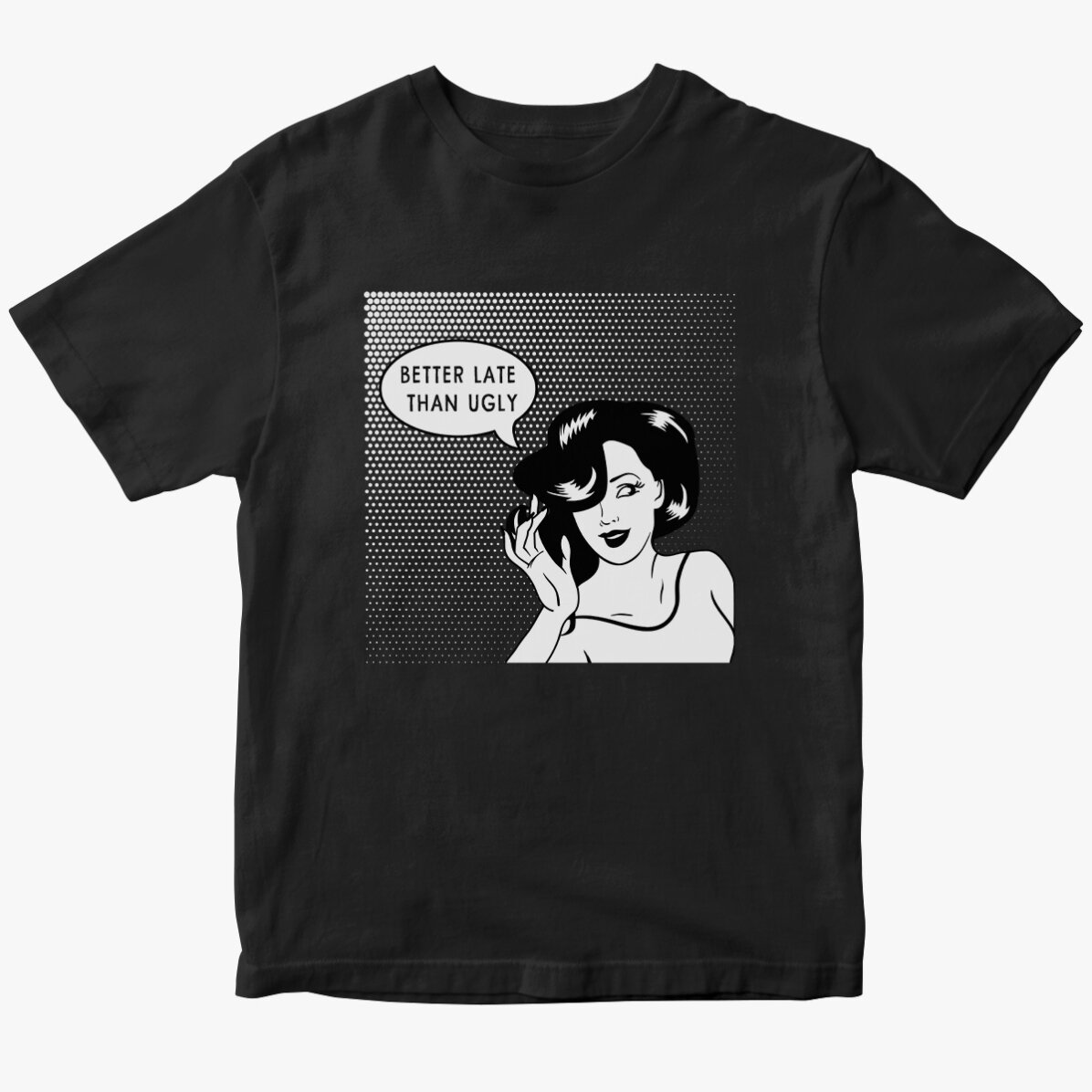 Personalisiertes Baumwoll-T-Shirt – Besser spät als hässlich