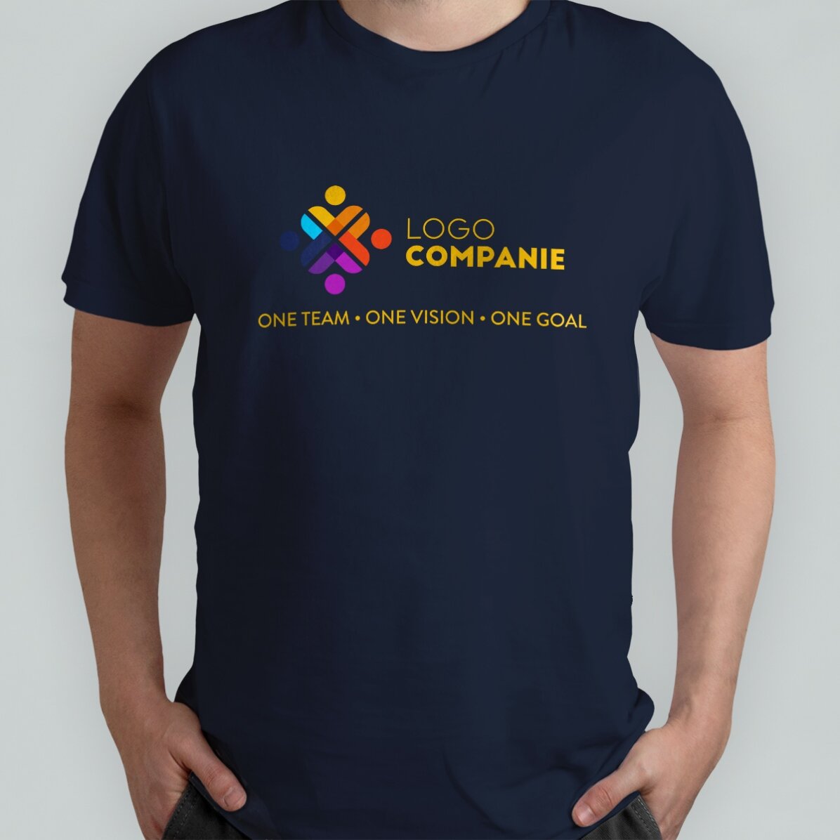 Personalisiertes Baumwoll-T-Shirt mit Logo und Text