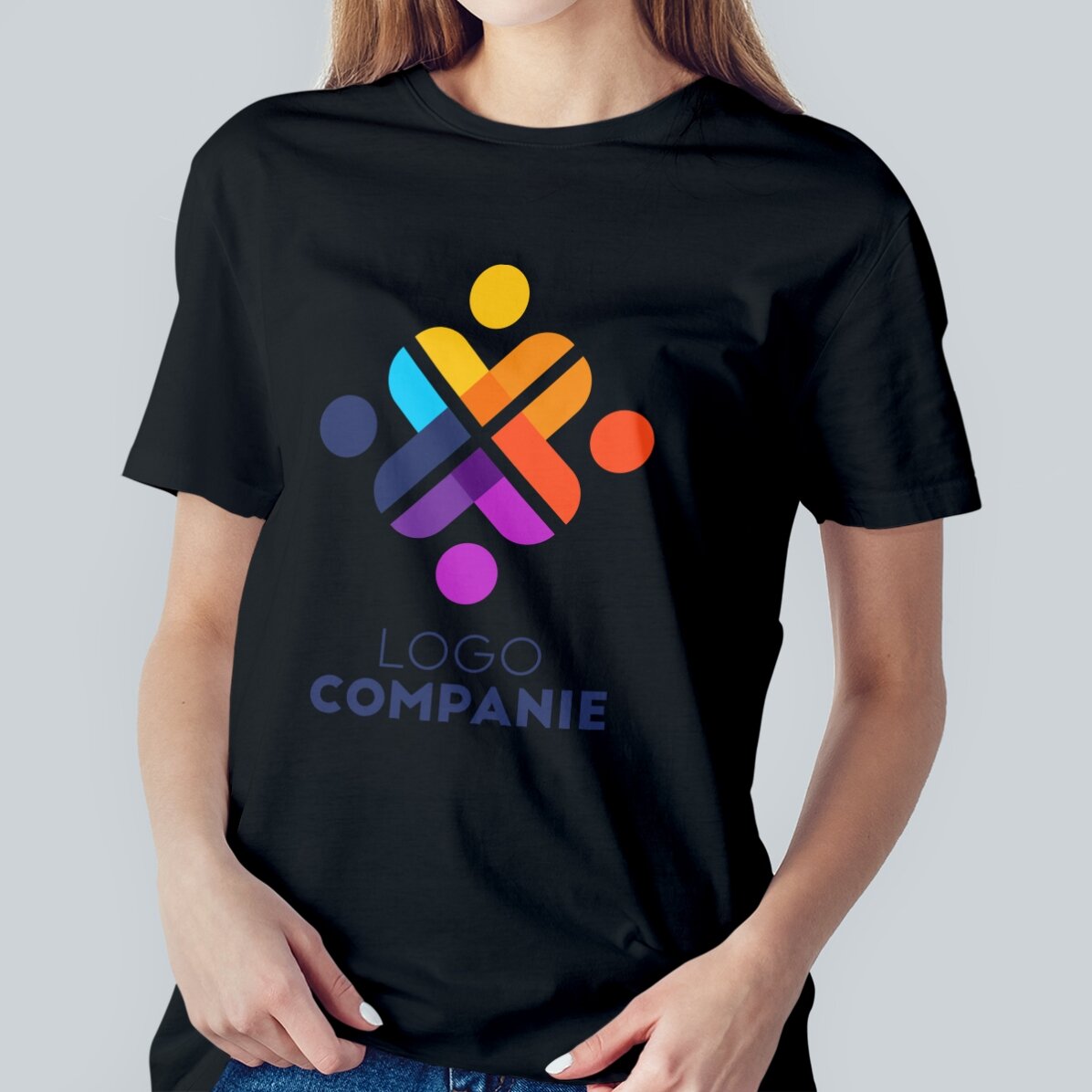 Personalisiertes Baumwoll-T-Shirt mit Logo
