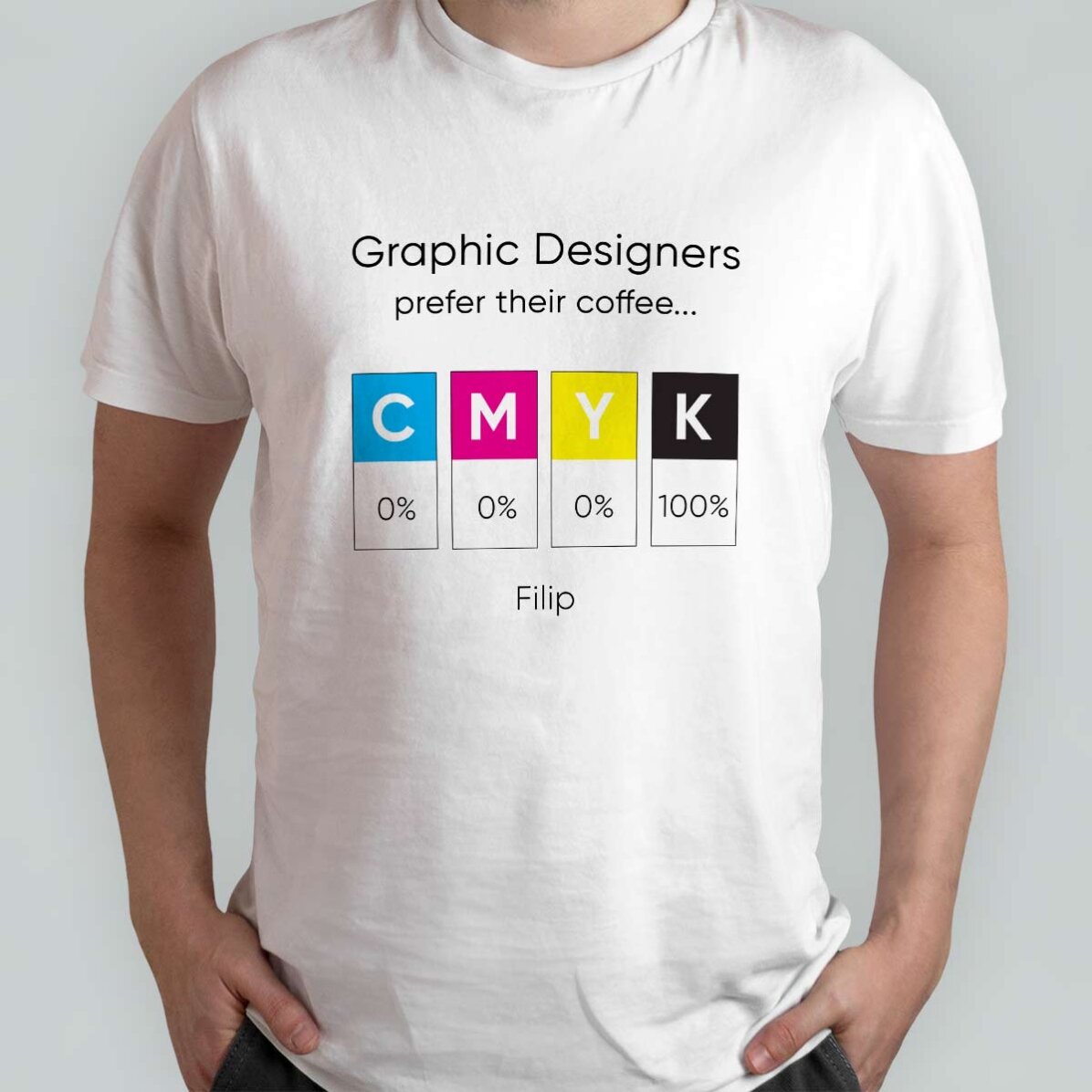 Personalisiertes Baumwoll-T-Shirt mit Aufdruck für Grafikdesigner